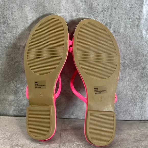 DV DOLCE VITA Women's Fuchsia Penni Toe-Loop Slip-On Flip Flops SZ 5 - Picture 6 of 8